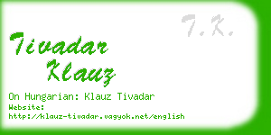 tivadar klauz business card